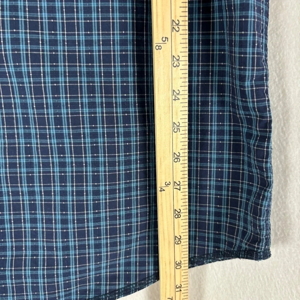 Northwest Territory Shirt Men 2XLT Blue Plaid Pearl Snap Outdoors Casual/Dress